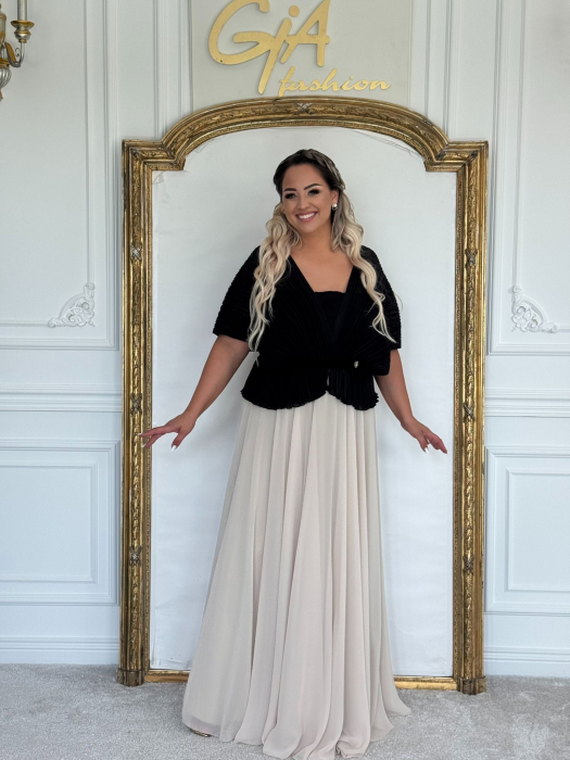 Rochie Dellasa BLACK and BEIGE [3]