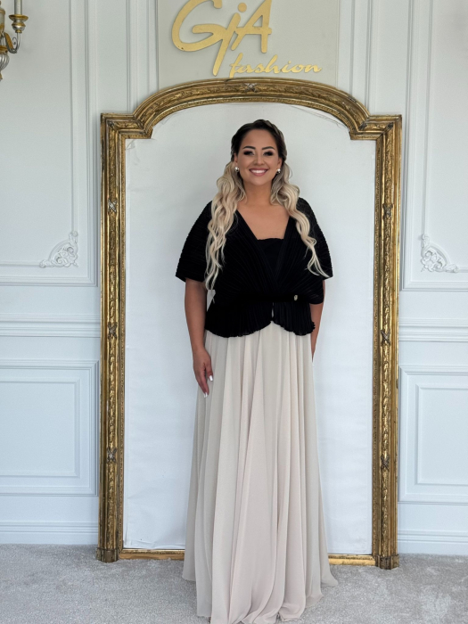 Rochie Dellasa BLACK and BEIGE [5]