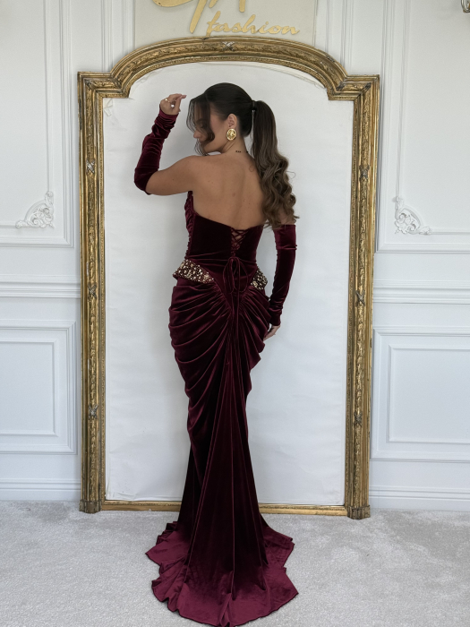 Rochie Diffana Bordo Catifea [8]
