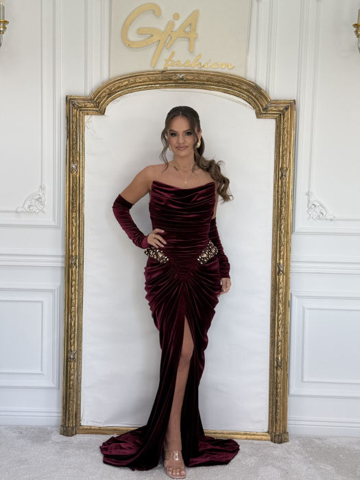 Rochie Diffana Bordo Catifea [3]