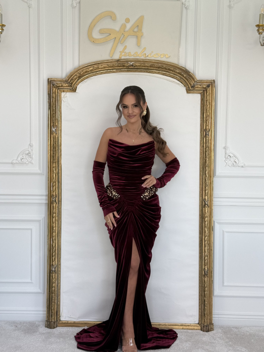 Rochie Diffana Bordo Catifea [6]