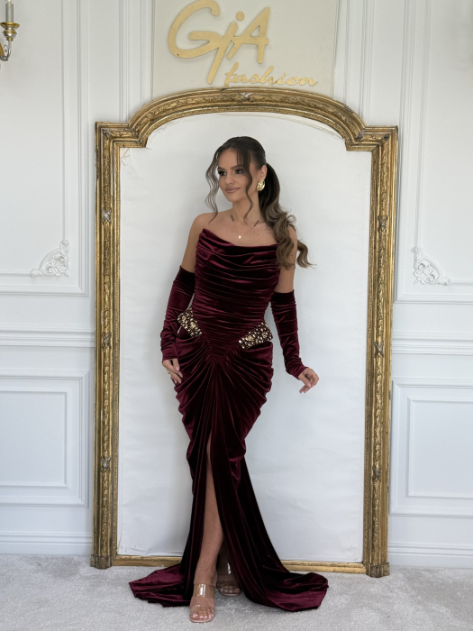Rochie Diffana Bordo Catifea [5]
