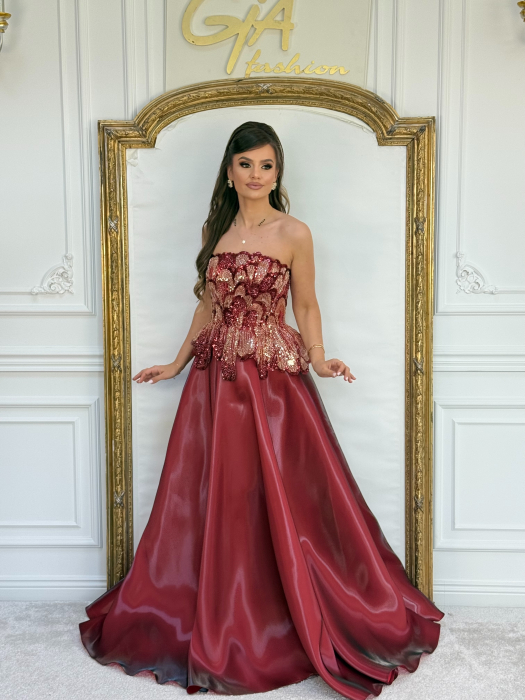 Rochie Evellia Bordo [5]