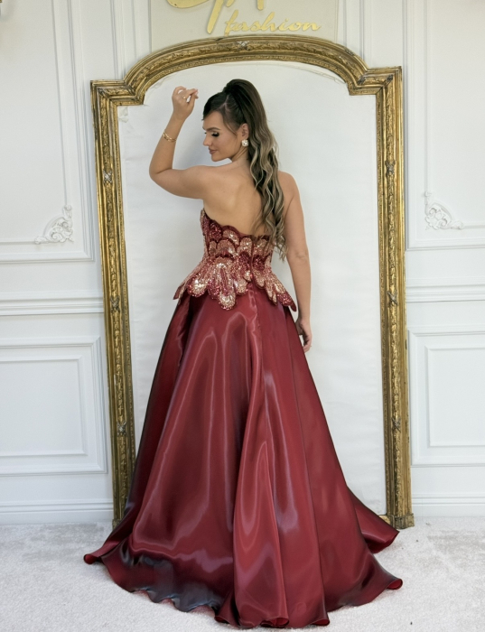 Rochie Evellia Bordo [8]