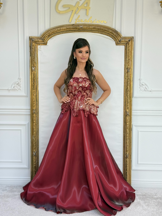 Rochie Evellia Bordo [7]