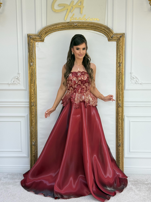 Rochie Evellia Bordo [6]
