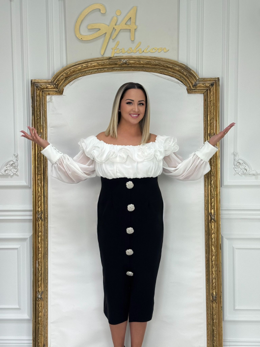 Rochie Fellisa BLACK AND WHITE [3]