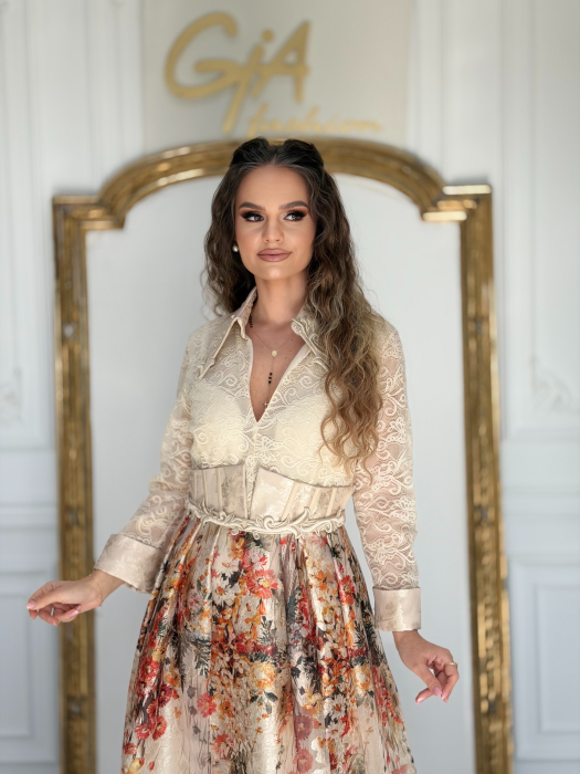 Rochie Flower Beige [2]