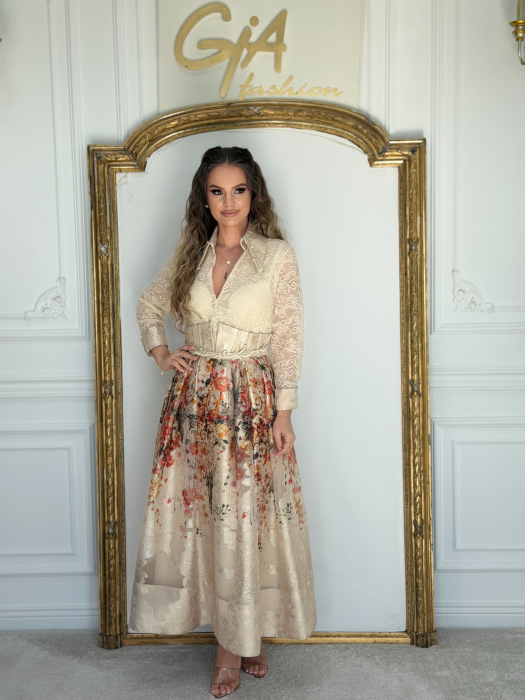 Rochie Flower Beige [6]