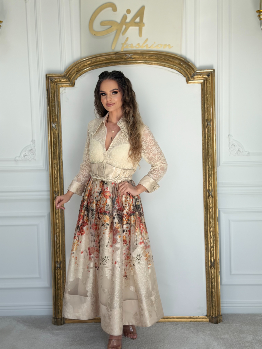 Rochie Flower Beige [3]