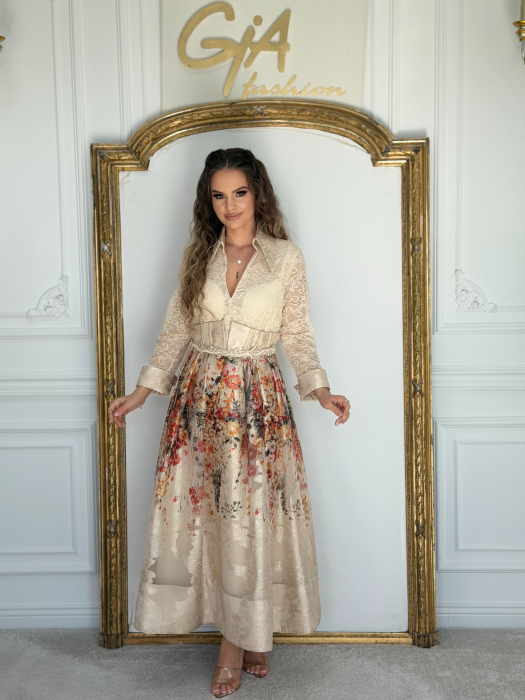 Rochie Flower Beige [4]
