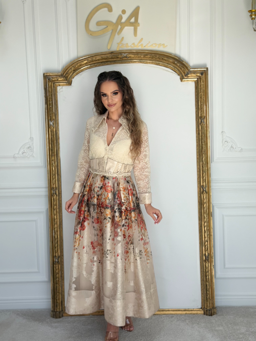 Rochie Flower Beige [5]