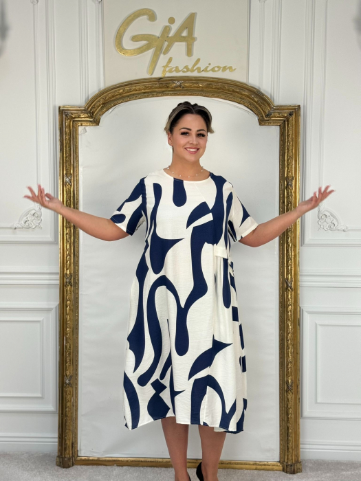 Rochie Kalissa WHITE BLUE [4]