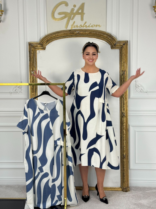 Rochie Kalissa WHITE BLUE [2]