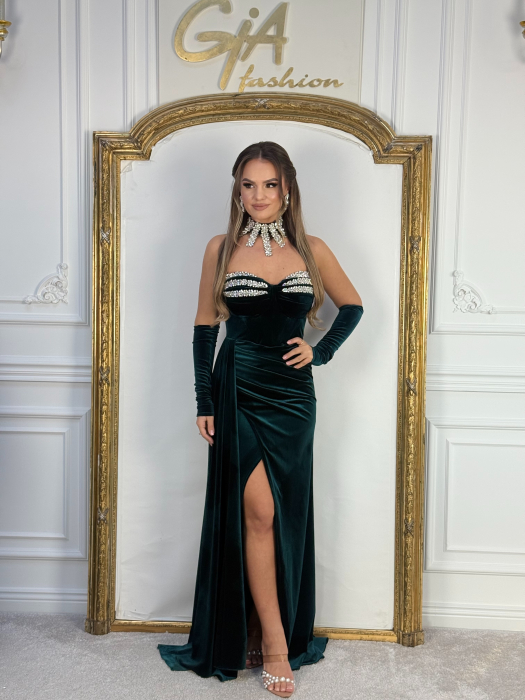 Rochie Kazellia Catifea Green [7]