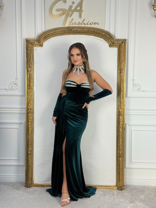 Rochie Kazellia Catifea Green [5]