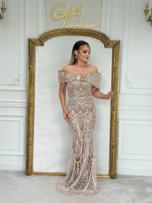 Rochie Kerella NUDE WHITE [7]