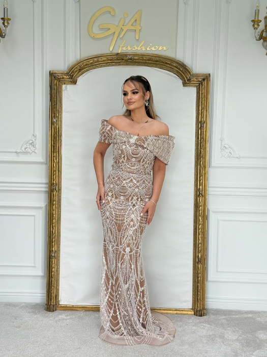 Rochie Kerella NUDE WHITE [3]