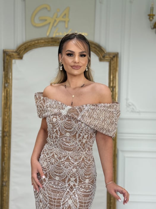 Rochie Kerella NUDE WHITE [2]