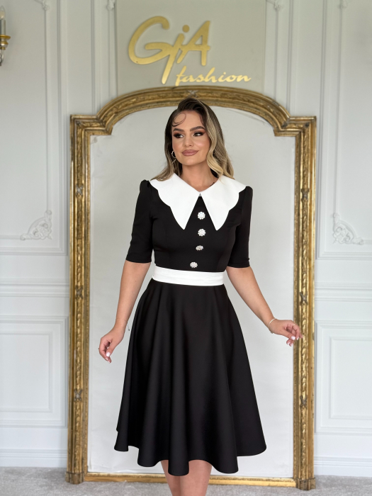 Rochie Malenny BLACK AND WHITE [5]