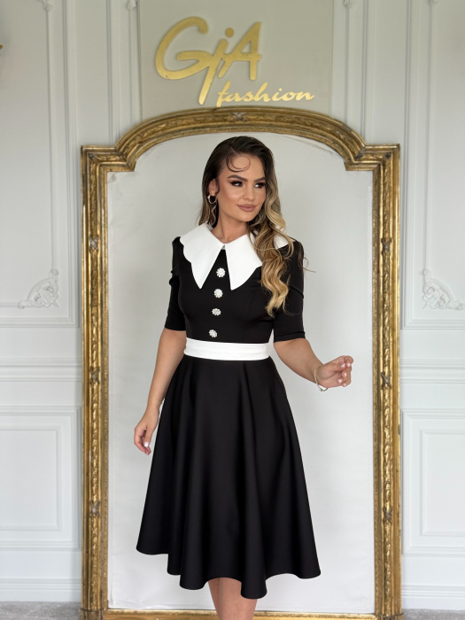 Rochie Malenny BLACK AND WHITE [3]