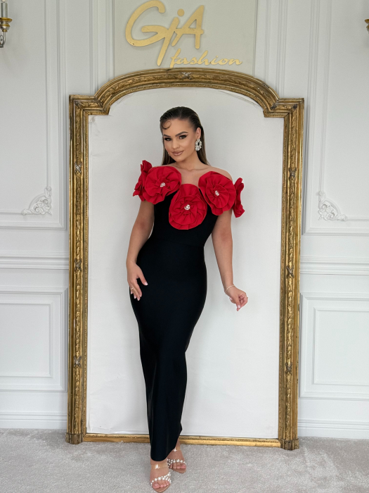 Rochie Messala BLACK AND RED [6]