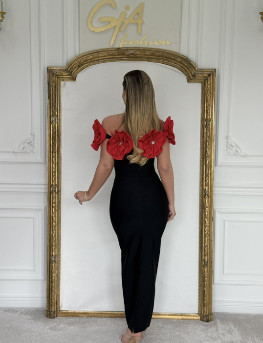 Rochie Messala BLACK AND RED [7]