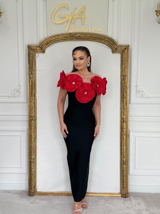 Rochie Messala BLACK AND RED [3]