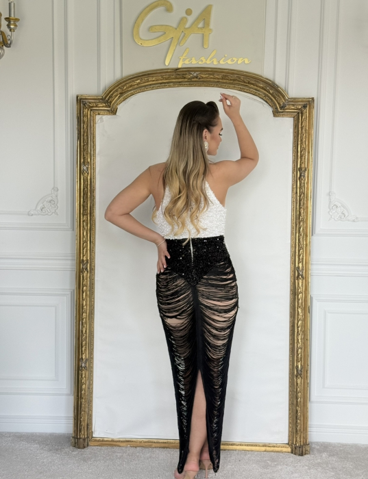 Rochie Pearl Taisa BLACK and WHITE [4]