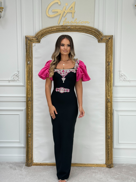 Rochie Perissia black and pink [3]