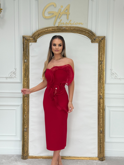 Rochie Pessea red  and  i black [4]