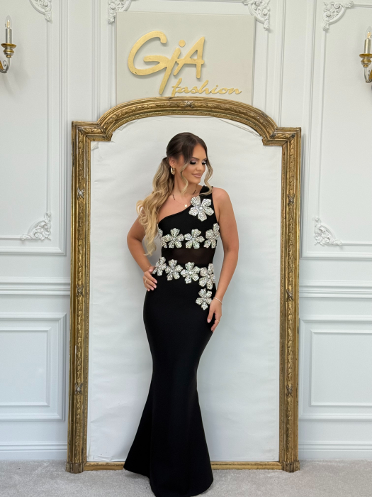 Rochie Petal Black and Silver [5]