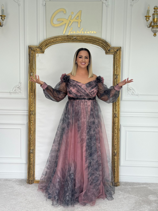 Rochie Serallia PINK AND BLACK [1]