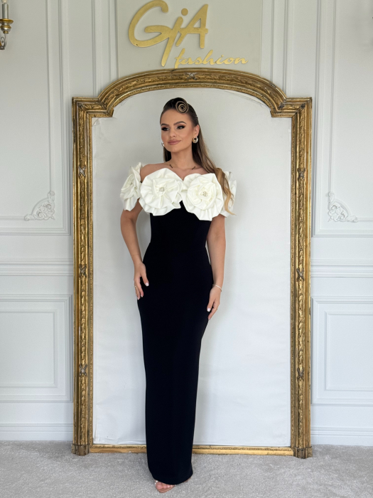 Rochie Serana BLACK WHITE [3]