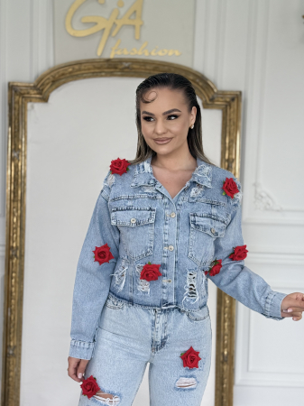 Compleu Denim Red Roses [4]