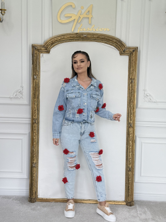 Compleu Denim Red Roses [5]
