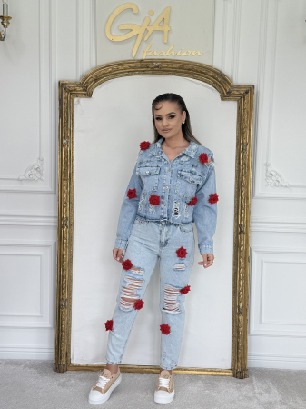 Compleu Denim Red Roses [2]