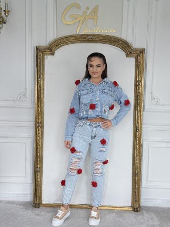 Compleu Denim Red Roses [3]