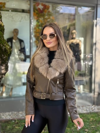 Geci - Geaca cu Blana Ecologica Zellea Brown