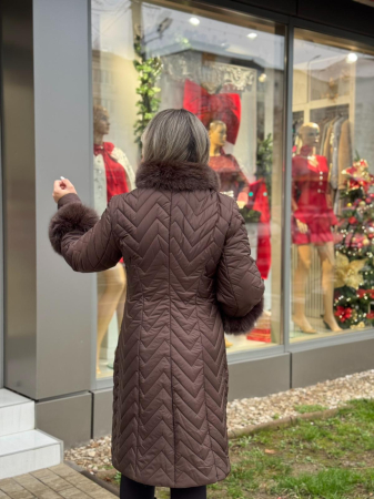 Geaca cu Blana Naturala Emira Brown [3]