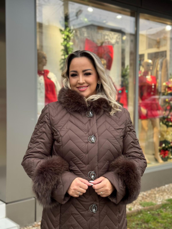 Geaca cu Blana Naturala Emira Brown [1]