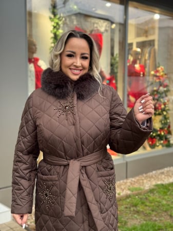 Geci - Geaca cu Blana Naturala Issaia Brown