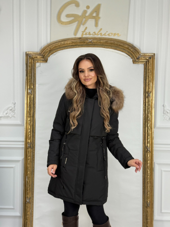 Geaca cu Blana Naturala Radelli Black [6]