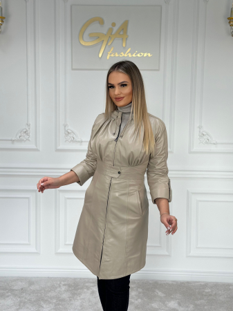 Geaca din piele Beige [1]