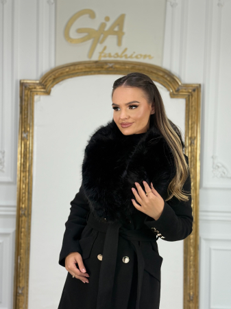 Palton cu Blana Ecologica Kerissa Black [1]
