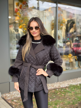 Palton cu Blana Ecologica Zerilla Black [2]