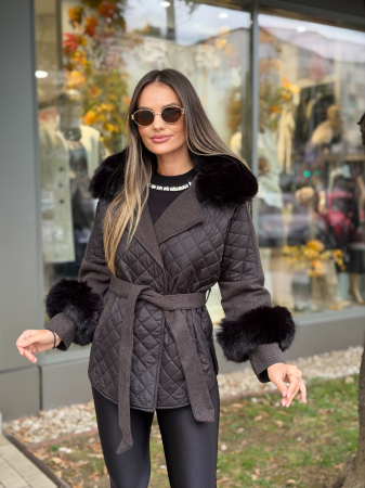 Palton cu Blana Ecologica Zerilla Black [1]