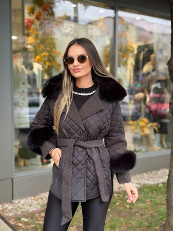Palton cu Blana Ecologica Zerilla Black [5]