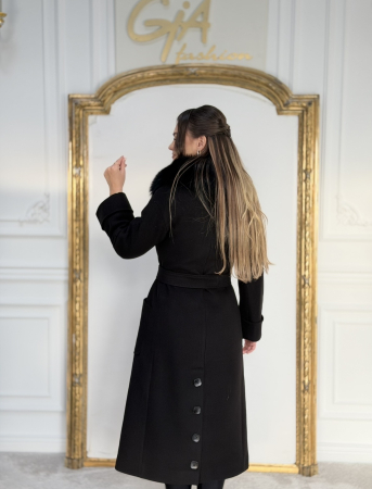 Palton cu Blana Naturala Adenella Black [8]