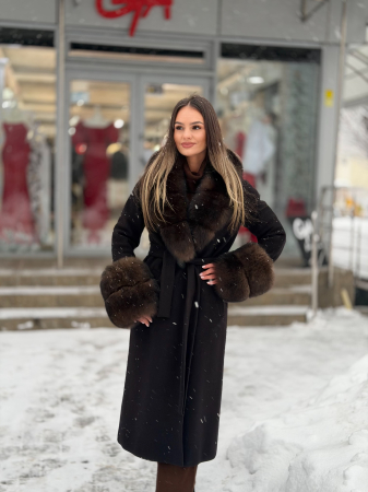 Paltoane - Palton cu Blana Naturala Azella